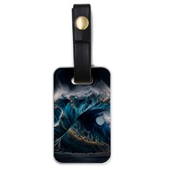 Tsunami Waves Ocean Sea Water Rough Seas 5 Luggage Tag (one Side) by Pakemis