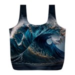 Tsunami Waves Ocean Sea Water Rough Seas 5 Full Print Recycle Bag (L) Front