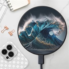 Tsunami Waves Ocean Sea Water Rough Seas 5 Wireless Fast Charger(black) by Pakemis