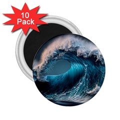 Tsunami Waves Ocean Sea Water Rough Seas 2 2 25  Magnets (10 Pack)  by Pakemis