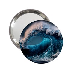 Tsunami Waves Ocean Sea Water Rough Seas 2 2 25  Handbag Mirrors by Pakemis