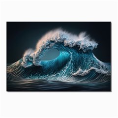 Tsunami Waves Ocean Sea Water Rough Seas 2 Postcard 4 x 6  (pkg Of 10) by Pakemis