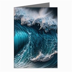 Tsunami Waves Ocean Sea Water Rough Seas 2 Greeting Cards (pkg Of 8)