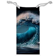 Tsunami Waves Ocean Sea Water Rough Seas 2 Jewelry Bag by Pakemis