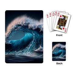 Tsunami Waves Ocean Sea Water Rough Seas 2 Playing Cards Single Design (rectangle) by Pakemis