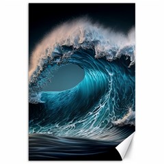 Tsunami Waves Ocean Sea Water Rough Seas 2 Canvas 20  X 30  by Pakemis