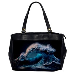 Tsunami Waves Ocean Sea Water Rough Seas 2 Oversize Office Handbag by Pakemis