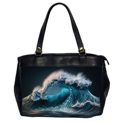 Tsunami Waves Ocean Sea Water Rough Seas 2 Oversize Office Handbag (2 Sides) by Pakemis