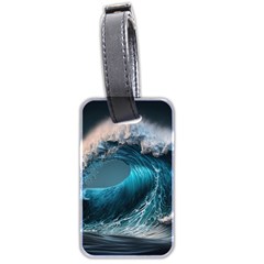 Tsunami Waves Ocean Sea Water Rough Seas 2 Luggage Tag (two Sides) by Pakemis