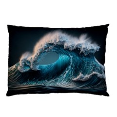 Tsunami Waves Ocean Sea Water Rough Seas 2 Pillow Case (two Sides) by Pakemis