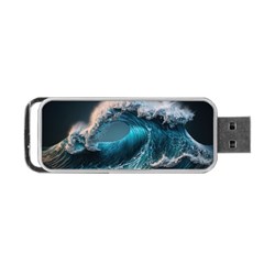 Tsunami Waves Ocean Sea Water Rough Seas 2 Portable Usb Flash (two Sides) by Pakemis