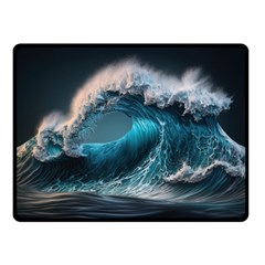 Tsunami Waves Ocean Sea Water Rough Seas 2 Fleece Blanket (small) by Pakemis