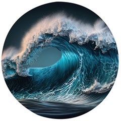 Tsunami Waves Ocean Sea Water Rough Seas 2 Wooden Bottle Opener (round) by Pakemis