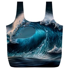 Tsunami Waves Ocean Sea Water Rough Seas 2 Full Print Recycle Bag (xxxl) by Pakemis