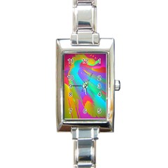 Curvy Contemporary - Flow - Modern - Contemporary Art - Beautiful Rectangle Italian Charm Watch by GardenOfOphir