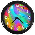 Curvy Contemporary - Flow - Modern - Contemporary Art - Beautiful Wall Clock (Black) Front