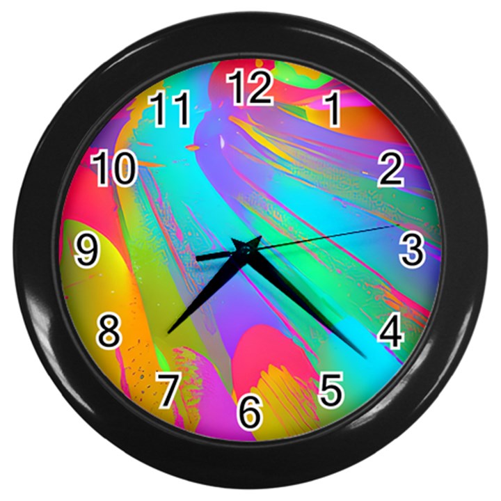 Curvy Contemporary - Flow - Modern - Contemporary Art - Beautiful Wall Clock (Black)