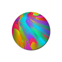 Curvy Contemporary - Flow - Modern - Contemporary Art - Beautiful Rubber Coaster (round) by GardenOfOphir