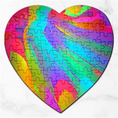 Curvy Contemporary - Flow - Modern - Contemporary Art - Beautiful Jigsaw Puzzle (heart) by GardenOfOphir