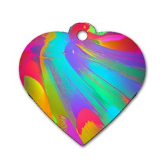 Curvy Contemporary - Flow - Modern - Contemporary Art - Beautiful Dog Tag Heart (two Sides) by GardenOfOphir