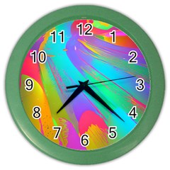 Curvy Contemporary - Flow - Modern - Contemporary Art - Beautiful Color Wall Clock by GardenOfOphir