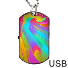 Curvy Contemporary - Flow - Modern - Contemporary Art - Beautiful Dog Tag Usb Flash (two Sides) by GardenOfOphir