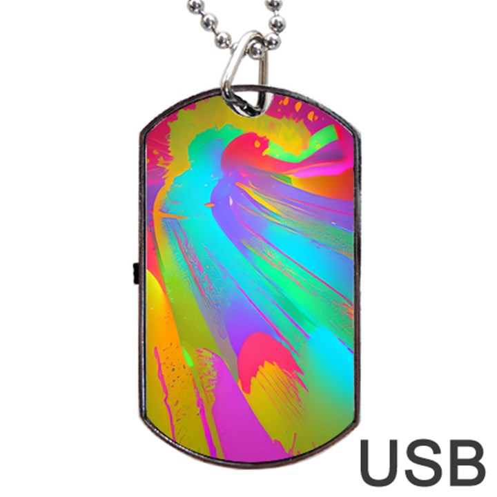 Curvy Contemporary - Flow - Modern - Contemporary Art - Beautiful Dog Tag USB Flash (Two Sides)