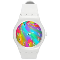 Curvy Contemporary - Flow - Modern - Contemporary Art - Beautiful Round Plastic Sport Watch (m) by GardenOfOphir