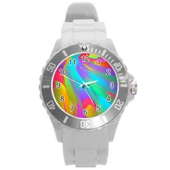 Curvy Contemporary - Flow - Modern - Contemporary Art - Beautiful Round Plastic Sport Watch (l) by GardenOfOphir