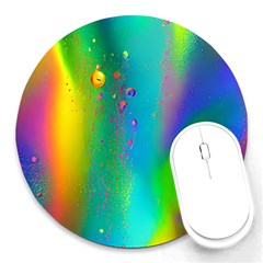 Liquid Shapes - Fluid Arts - Watercolor - Abstract Backgrounds Round Mousepad by GardenOfOphir