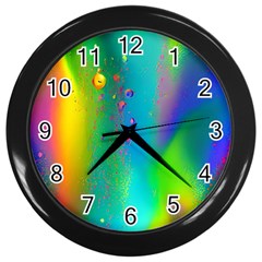 Liquid Shapes - Fluid Arts - Watercolor - Abstract Backgrounds Wall Clock (black) by GardenOfOphir