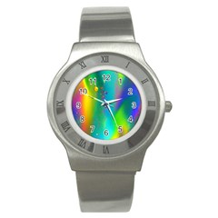 Liquid Shapes - Fluid Arts - Watercolor - Abstract Backgrounds Stainless Steel Watch by GardenOfOphir