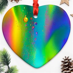 Liquid Shapes - Fluid Arts - Watercolor - Abstract Backgrounds Heart Ornament (two Sides) by GardenOfOphir