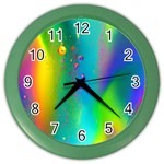 Liquid Shapes - Fluid Arts - Watercolor - Abstract Backgrounds Color Wall Clock Front