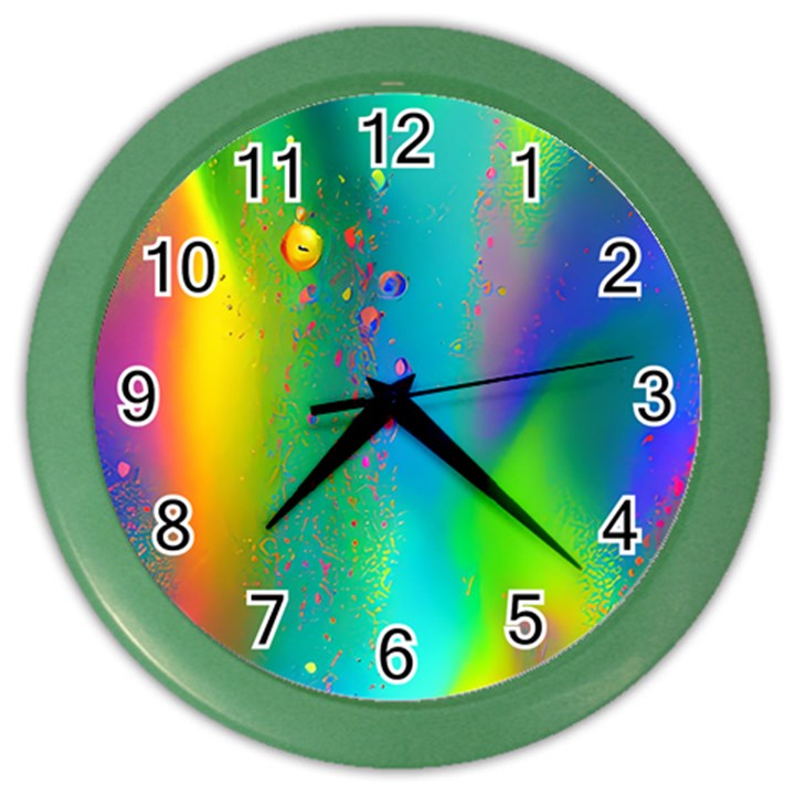 Liquid Shapes - Fluid Arts - Watercolor - Abstract Backgrounds Color Wall Clock