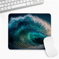 Tsunami Waves Ocean Sea Water Rough Seas Large Mousepad by Pakemis