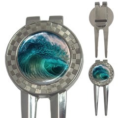 Tsunami Waves Ocean Sea Water Rough Seas 3-in-1 Golf Divots by Pakemis