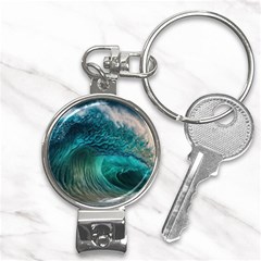 Tsunami Waves Ocean Sea Water Rough Seas Nail Clippers Key Chain by Pakemis