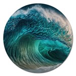 Tsunami Waves Ocean Sea Water Rough Seas Magnet 5  (Round) Front