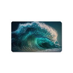 Tsunami Waves Ocean Sea Water Rough Seas Magnet (name Card) by Pakemis