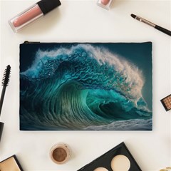 Tsunami Waves Ocean Sea Water Rough Seas Cosmetic Bag (large) by Pakemis