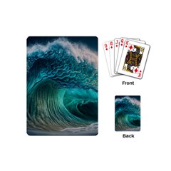 Tsunami Waves Ocean Sea Water Rough Seas Playing Cards Single Design (mini) by Pakemis