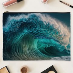 Tsunami Waves Ocean Sea Water Rough Seas Cosmetic Bag (xxxl) by Pakemis