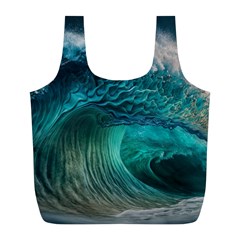 Tsunami Waves Ocean Sea Water Rough Seas Full Print Recycle Bag (l) by Pakemis