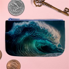 Tsunami Waves Ocean Sea Water Rough Seas Large Coin Purse by Pakemis