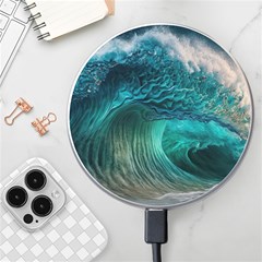 Tsunami Waves Ocean Sea Water Rough Seas Wireless Fast Charger(white) by Pakemis