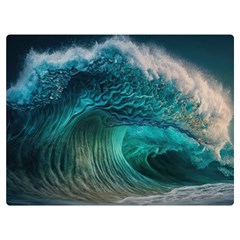 Tsunami Waves Ocean Sea Water Rough Seas Premium Plush Fleece Blanket (extra Small) by Pakemis