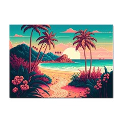 Palm Trees Tropical Ocean Sunset Sunrise Landscape Sticker A4 (10 Pack) by Pakemis