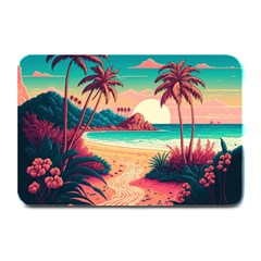 Palm Trees Tropical Ocean Sunset Sunrise Landscape Plate Mats by Pakemis