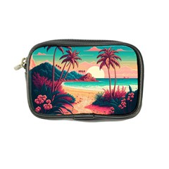 Palm Trees Tropical Ocean Sunset Sunrise Landscape Coin Purse by Pakemis